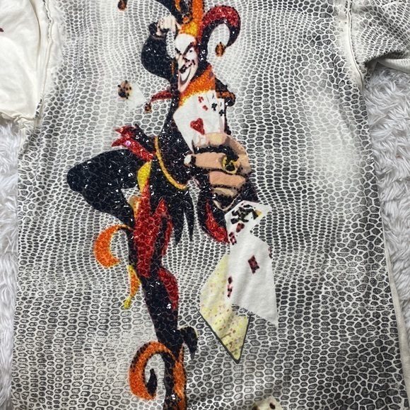 Rock N luck joker embellished t-shirt size XL - Picture 1 of 9